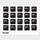 Peace Love Back Red | Funny Firefighter Lover Gift Vierkante Sticker (Vel)
