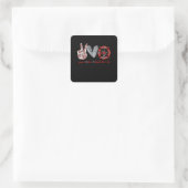 Peace Love Back Red | Funny Firefighter Lover Gift Vierkante Sticker (Tas)