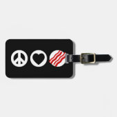 Peace Love Bacon Bagagelabel (Voorkant horizontaal)