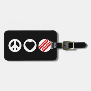 Peace Love Bacon Bagagelabel