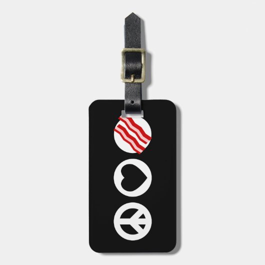 Peace Love Bacon Bagagelabel (Voorkant verticaal)