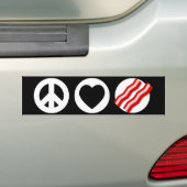 Peace Love Bacon Bumpersticker (Op auto)
