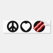 Peace Love Bacon Bumpersticker (Voorkant)