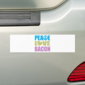 Peace Love Bacon Bumpersticker (Op auto)