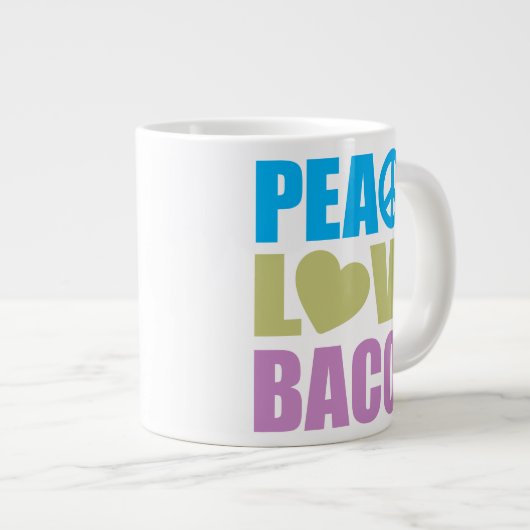 Peace Love Bacon Grote Koffiekop (Voorkant rechts)