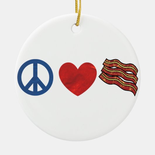 Peace Love Bacon Keramisch Ornament (Voorkant)