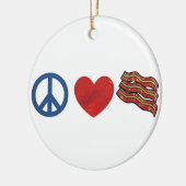 Peace Love Bacon Keramisch Ornament (Links)
