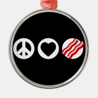 Peace Love Bacon Metalen Ornament