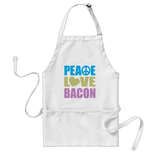 Peace Love Bacon Standaard Schort (Voorkant)