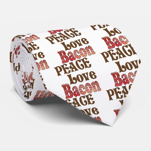 Peace Love Bacon Stropdas (Opgerold)