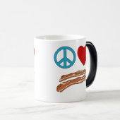 Peace Love Bacon Symbology Tshirt, Mok (Voorkant rechts)