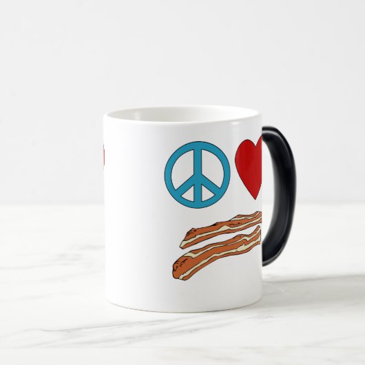 Peace Love Bacon Symbology Tshirt, Mok (Voorkant rechts)