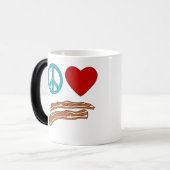 Peace Love Bacon Symbology Tshirt, Mok (Voorkant links)