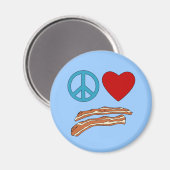 Peace Love Bacon Symbology Tshirt, Mok Magneet (Voorkant / Achterkant)