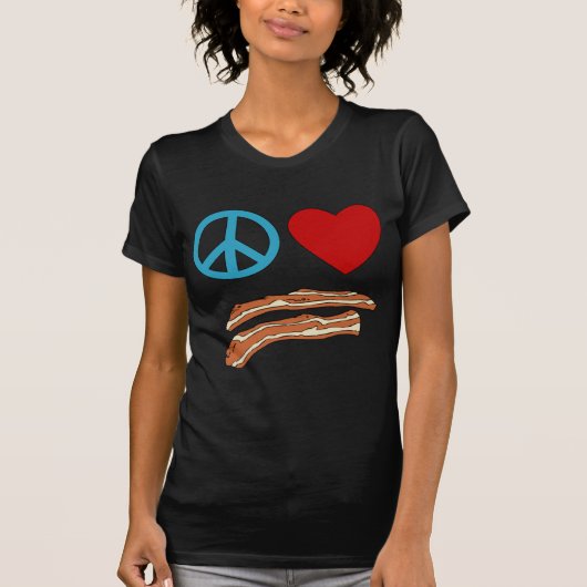 Peace Love Bacon Symbology Tshirt, Mok T-shirt (Voorkant)