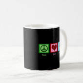 Peace Love Badminton Koffiemok (Voorkant rechts)