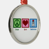 Peace Love Badminton Metalen Ornament (Rechts)