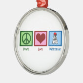 Peace Love Badminton Metalen Ornament (Links)