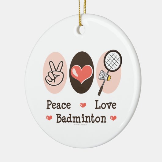 Peace Love Badminton Ornament (Links)