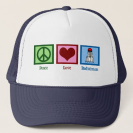 Peace Love Badminton Player-speler Trucker Pet