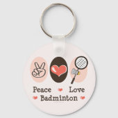 Peace Love Badminton Sleutelhanger (Voorkant)