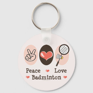 Peace Love Badminton Sleutelhanger