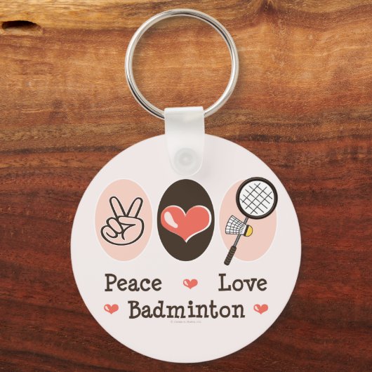 Peace Love Badminton Sleutelhanger (Voorkant)