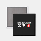 Peace Love Badminton Speler Badmitton Magneet (Voorkant / Achterkant)