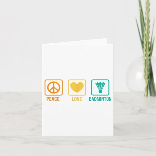 Peace Love Badminton-speler Shuttle Sport Kaart (Voorkant)