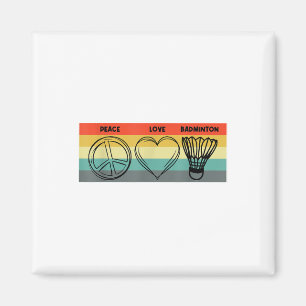 Peace Love Badminton-speler Shuttle Sport Magneet