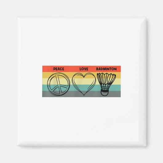 Peace Love Badminton-speler Shuttle Sport Magneet (Voorkant)