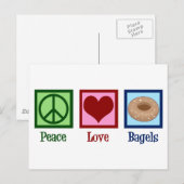 Peace Love Bagels Briefkaart (Voorkant / Achterkant)