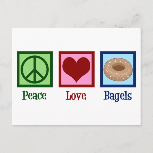 Peace Love Bagels Briefkaart (Voorkant)