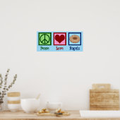 Peace Love Bagels Poster (Keuken)