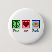Peace Love Bagels Ronde Button 5,7 Cm (Voorkant)