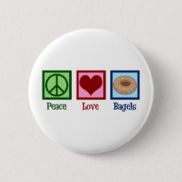 Peace Love Bagels Ronde Button 5,7 Cm