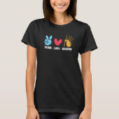 Peace  Love  Bagpipe  Bagpiper T-shirt (Voorkant)