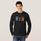 Peace  Love  Bagpipe  Bagpiper T-shirt (Voorkant volledig)