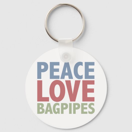 Peace Love Bagpipes Sleutelhanger (Voorkant)