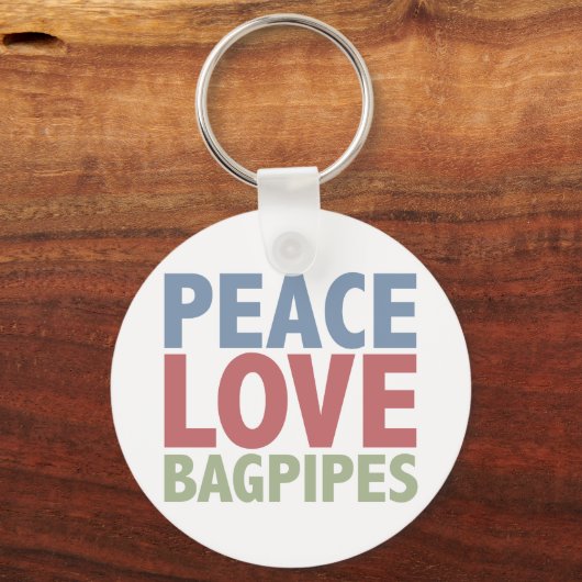 Peace Love Bagpipes Sleutelhanger (Voorkant)