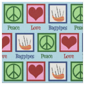 Peace Love Bagpipes Stof (Close Up)