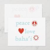 Peace Love Bahai Briefkaart (Voorkant / Achterkant)