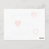 Peace Love Bahai Briefkaart (Achterkant)