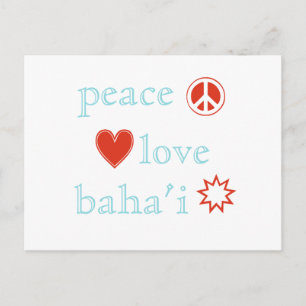 Peace Love Bahai Briefkaart