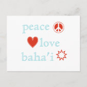 Peace Love Bahai Briefkaart (Voorkant)