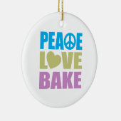 Peace Love Bake Keramisch Ornament (Rechts)
