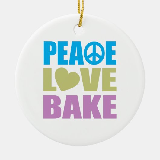 Peace Love Bake Keramisch Ornament (Voorkant)