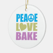 Peace Love Bake Keramisch Ornament (Links)