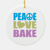 Peace Love Bake Keramisch Ornament (Achterkant)