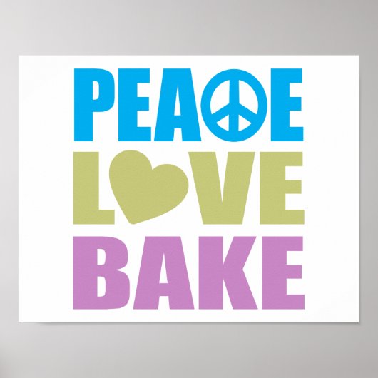 Peace Love Bake Poster (Voorkant)